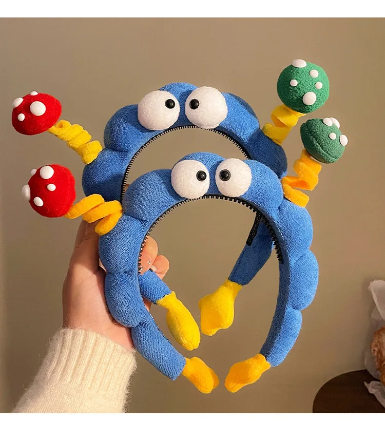 Stoff Lustiges Mode Stirnband für Frauen Cartoon Niedlich Spaß Einzigartiger Kopfschmuck Hoher Totenkopf Top Anti-Rutsch-Druck Haarschmuck