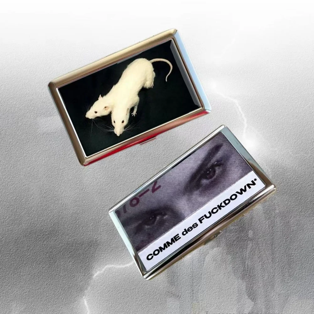 Gothic Blackcat Art Print Flip‑open Snap Box Portable Pocket Storage Holder Retro Punk Dark Aesthetic Metal Card Case Gift