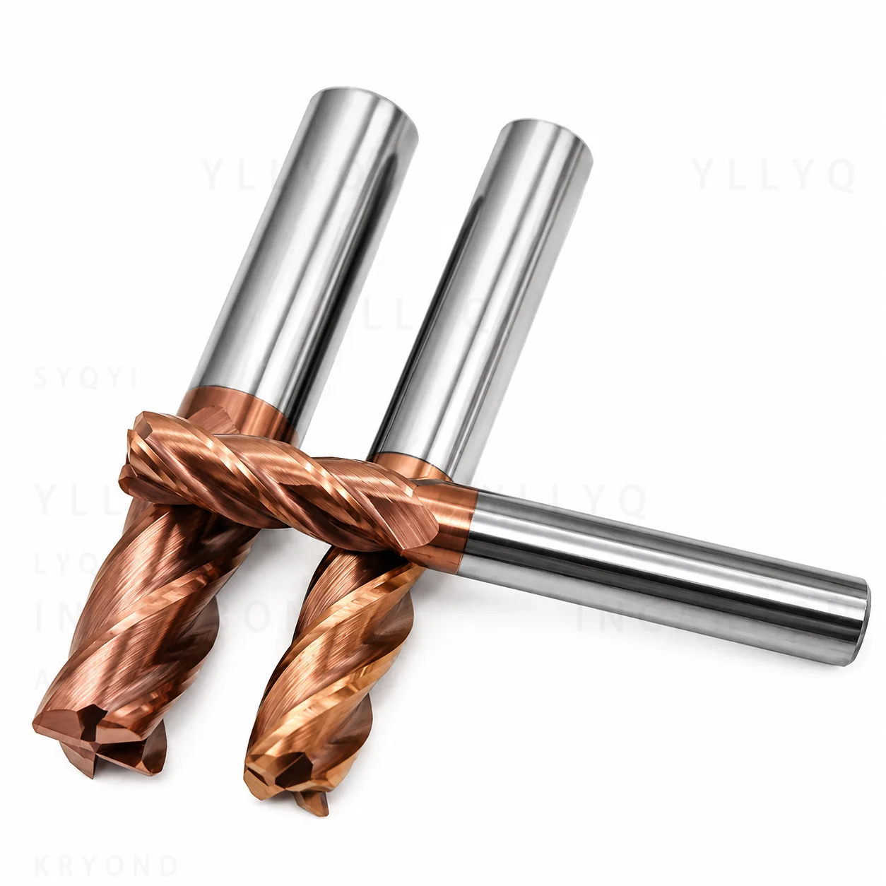 10mm 3PCS HRC55 4 Flute Carbide Flat End Mill Tungsten Steel Coated CNC Milling Cutter for Steel Metal Machining