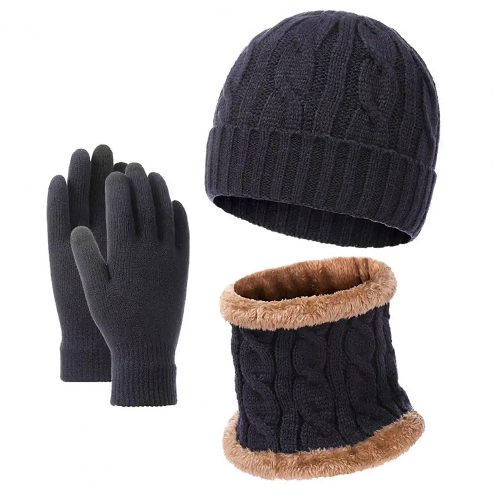 Unsiex-Conjunto de guantes de invierno para hombre y mujer, Set de guantes gruesos y cálidos a prueba de viento, gorro de ciclismo al aire libre,