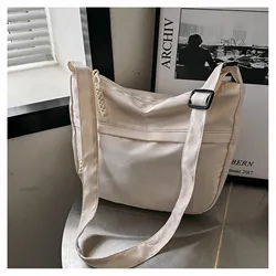 Large Capacity Fabric Handbag One Shoulder Crossbody Bag 2024 Women Summer Teenagers Commuting Bag Hand Bag With Adjustble Strap