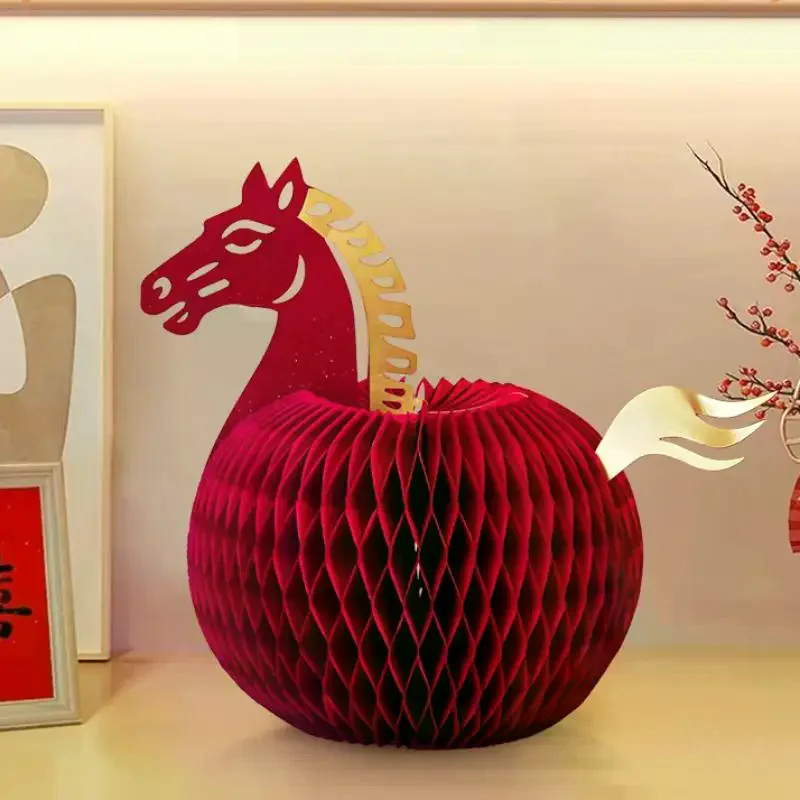 ของตกแต่งรูปม้าปีใหม่ 2026 น่ารัก สำหรับตกแต่งบ้าน ตกแต่งโต๊ะ ของตกแต่งรูปม้ากระดาษ งานปาร์ตี้ปีใหม่ ของตกแต่งรูปม้า
