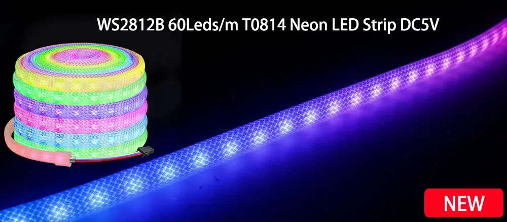 WS2812B WS2811 DC5V Ronde Netvormige Patroon Neon LED Strip 50 Leds/m 360 Graden Smart RGBIC Flexibele Siliconen Licht tape IP67