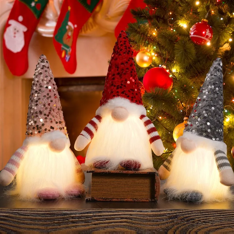 

Faceless Plush Gnome Elf with LED Glow - 2025 Christmas Home Ornaments, Navidad Decor & New Year 2026 Holiday Gift
