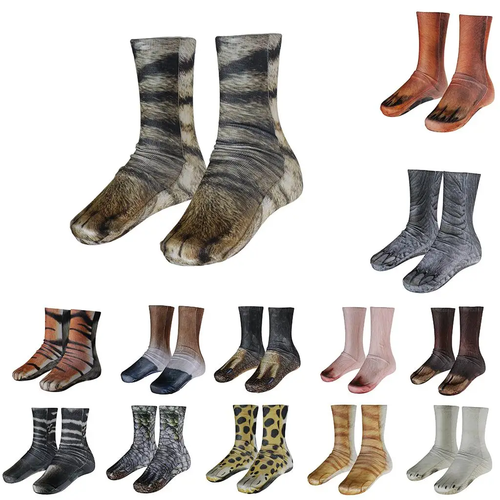

Adults 3D Animal Print Cotton Crew Socks Unisex Novelty Dress Socks for Women Men Casual Accessories