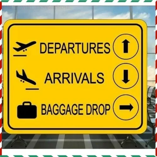 

Airport Boarding Departure Baggage Gate Metal Sign Wall Decor Airplane Sign Plaque Vintage Stickers Metal Plate