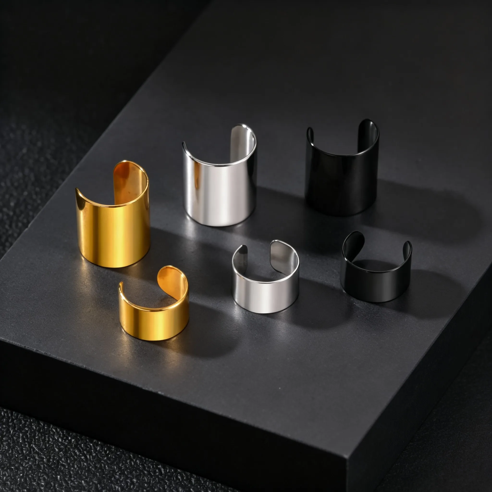 Trendiger einfacher U-förmiger Edelstahl-Ohrknochenclip mit langem Rohr für Männer, geometrische, nicht durchdringende Ohrmanschette, modischer Ohrschmuck – Detail 3
