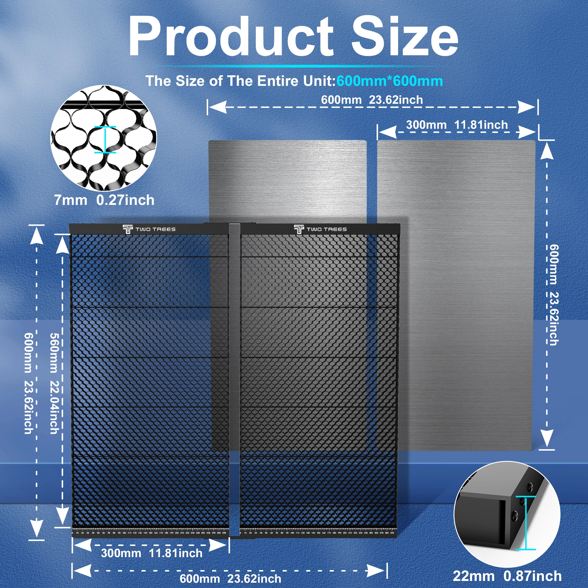 Imagem -02 - Honeycomb Working Table Painel Laser Kit de Expansão de Atualização 600x600 mm 2-em1 Spliceable Tts55 Tts-10 Pro