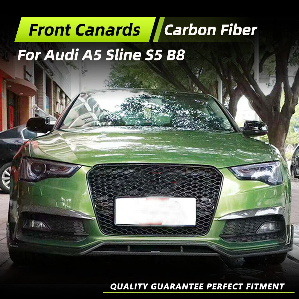 

Для Audi A5 Sline S5 2012-2016 B9 Автомобильный передний бампер Противотуманные фары Канады Плавники Вентиляционные накладки Разветвители Передние канистры из углеродного волокна