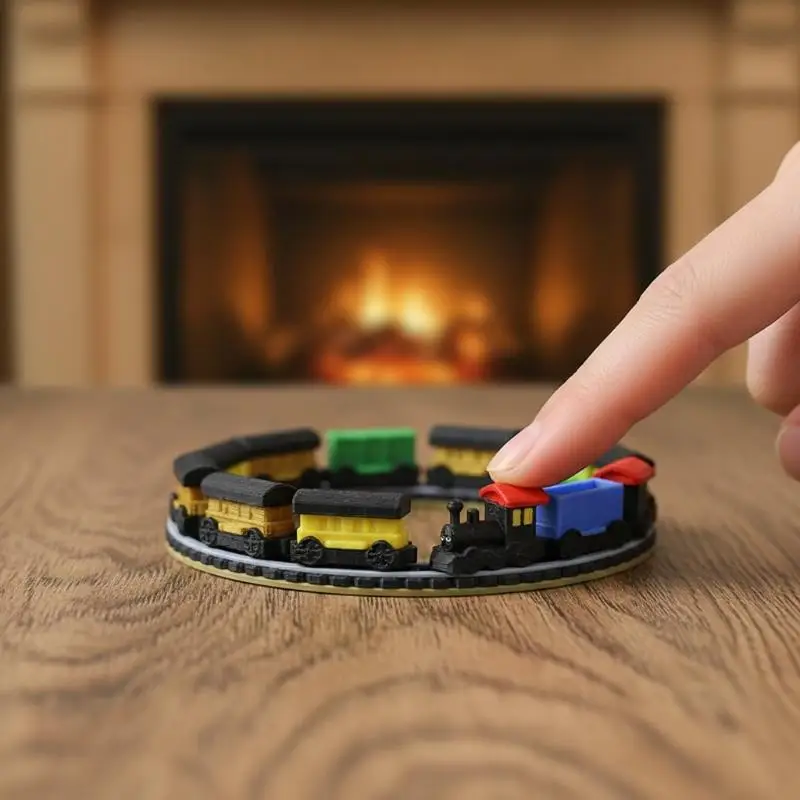 

1 Set Sandbox Building Accessory 1:12 Scale Dollhouse Mini Train Kit With Track Realistic Railway Model Decor Photo Props