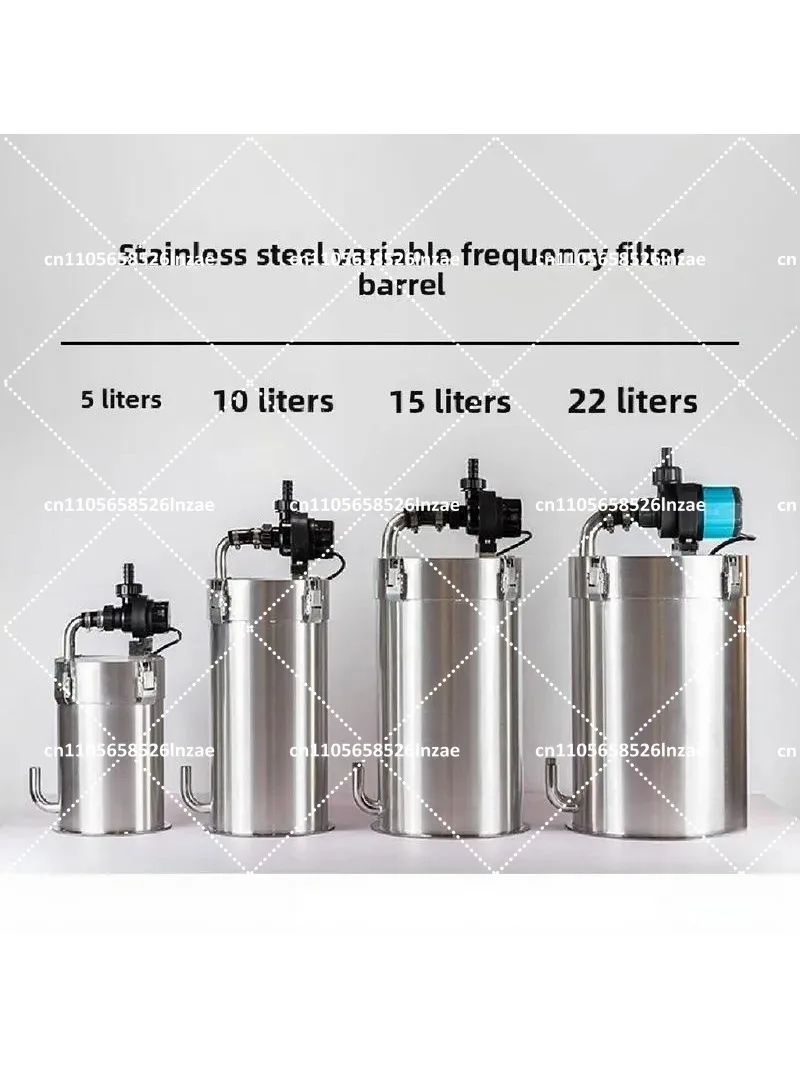 10L External Aquarium Filter, Premium Stainless Steel, Fresh Water Tank Filter for Fish Tanks