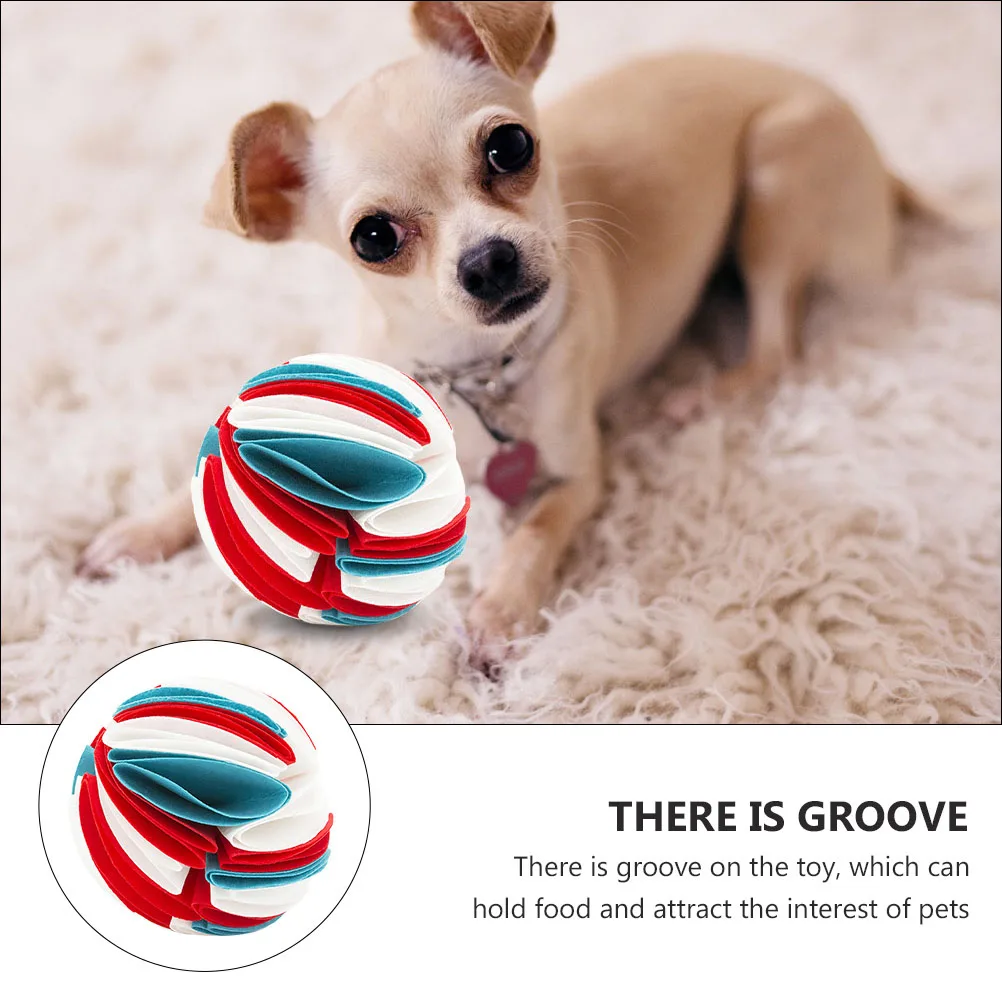 

Pet Smelling Bulb Dog Treat Ball Snuffle Foraging Food Sniffing Felt Cloth Dogs Training