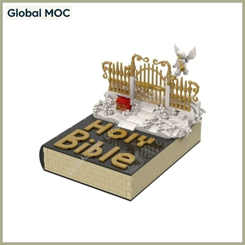 Holy Bible Stand Building Blocks Creative Miniature Book Support Model Small Particle Desktop Display Gift