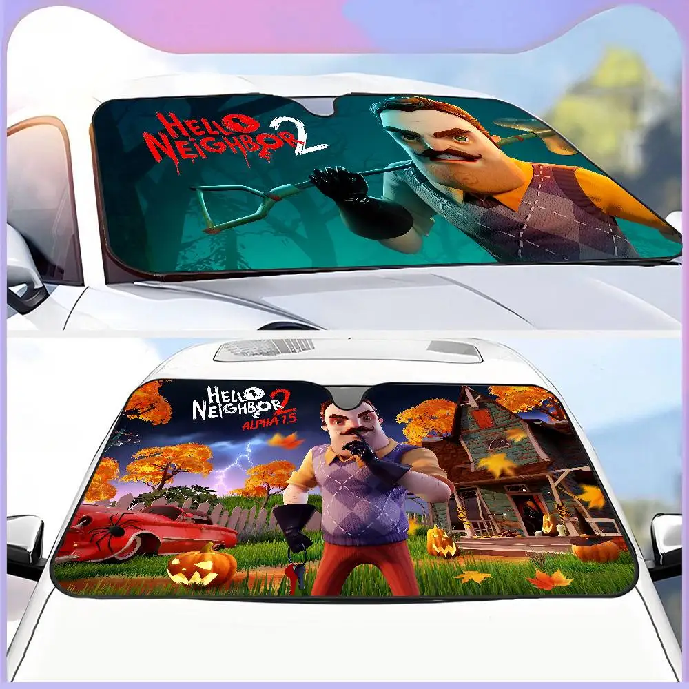 

Популярная игра в жанре хоррор: H-Hello N-Neighbor. Солнцезащитный складной экран для лобового стекла автомобиля 70x130 см. Защитный чехол для автомобильного стекла.
