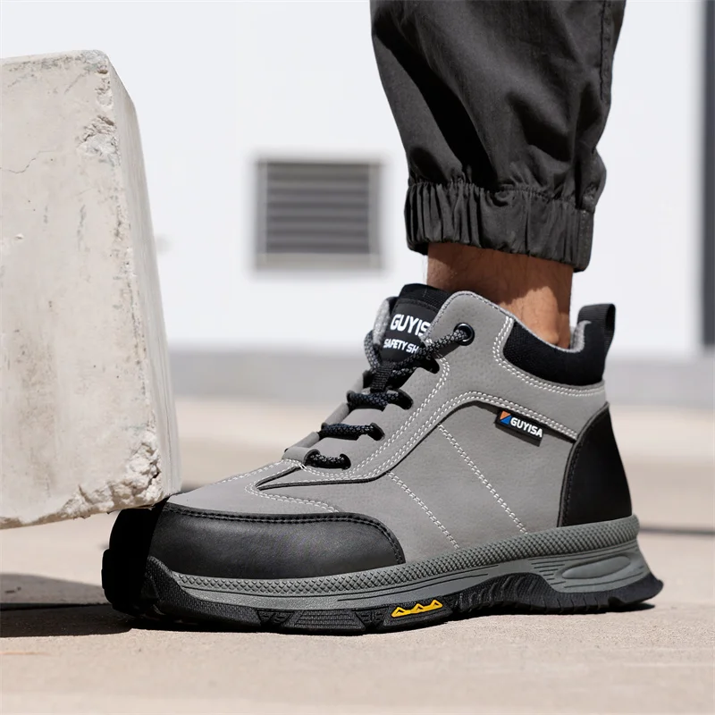 Fashion Men's Protective Boots Steel Toe Cap Indestructible Safety Work Shoes Sneakers Anti Smashing Construction Male Footwear