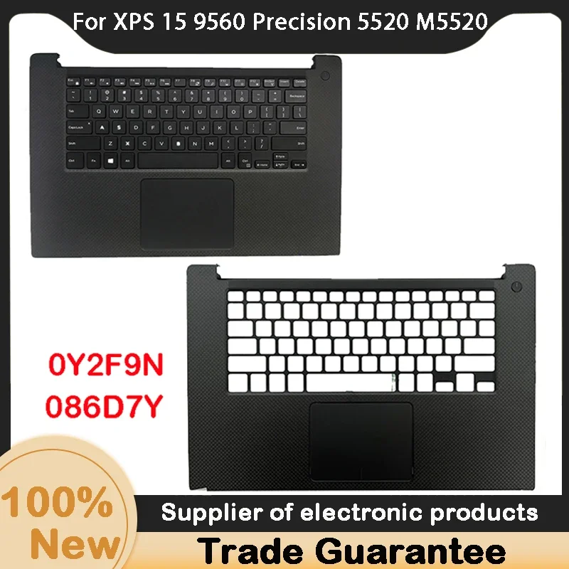 New For Dell XPS 15 9560 Precision 5520 M5520 Series Laptop Upper Case Palmrest Cover C Shell Black Y2F9N 0Y2F9N 086D7Y