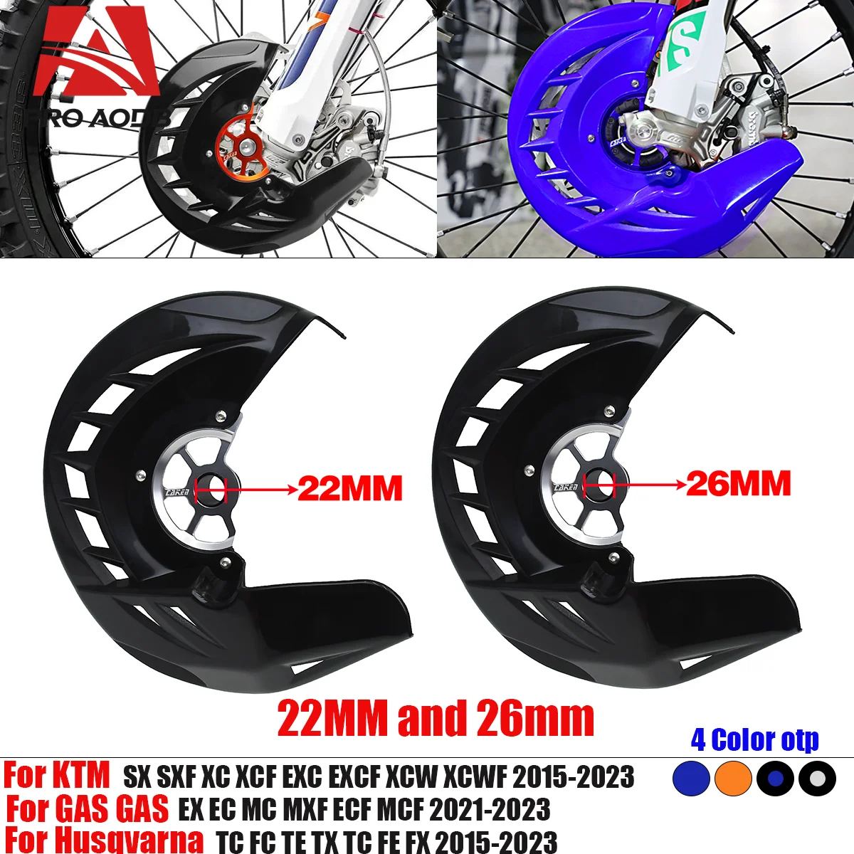 

For KTM SX SXF XC XCF EXC EXCF XCW For Husqvarna etc Motorcycle 22mm and 26mm of Durable Front Brake Disc Guard Brake Cover