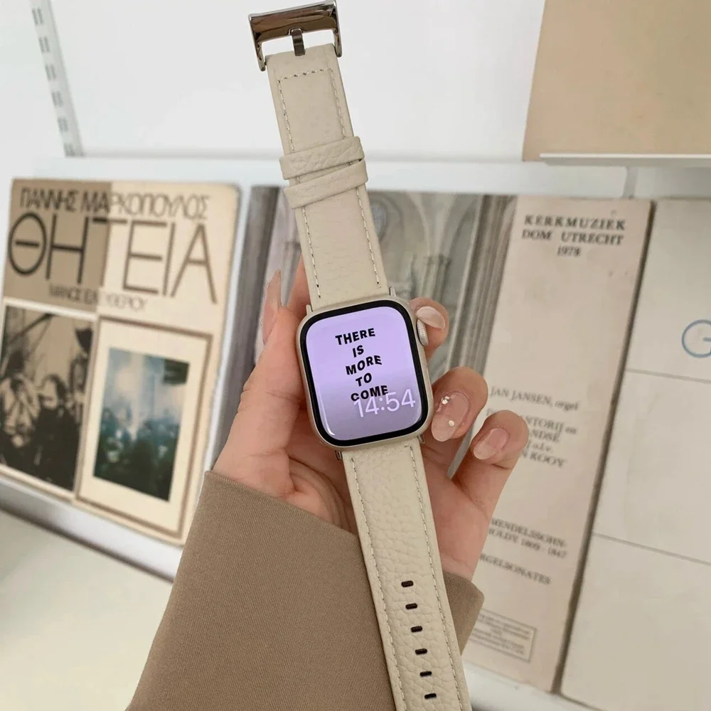 حزام جلدي مريح ممتاز لساعة أبل 10/9/8/7/6/5 38 مم 40 مم 41 مم 42 مم 44 مم 45 مم 46 مم 49 مم