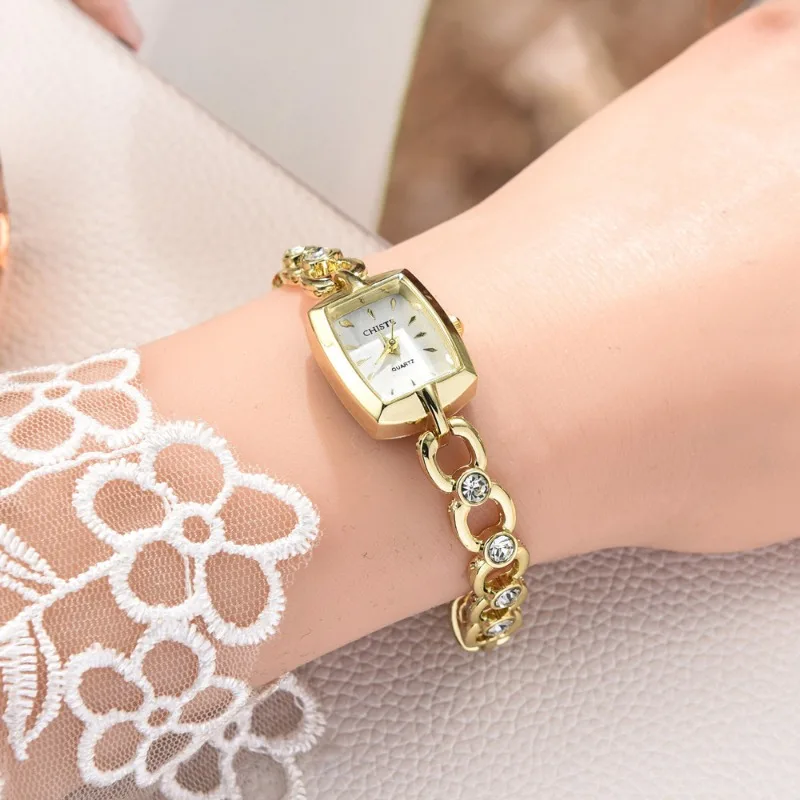 أعلى العلامة التجارية النساء ساعات كوارتز مصمم الأزياء السيدات الساعات الفاخرة سوار ذهب ساعة معصم للنساء Montre فام relogio