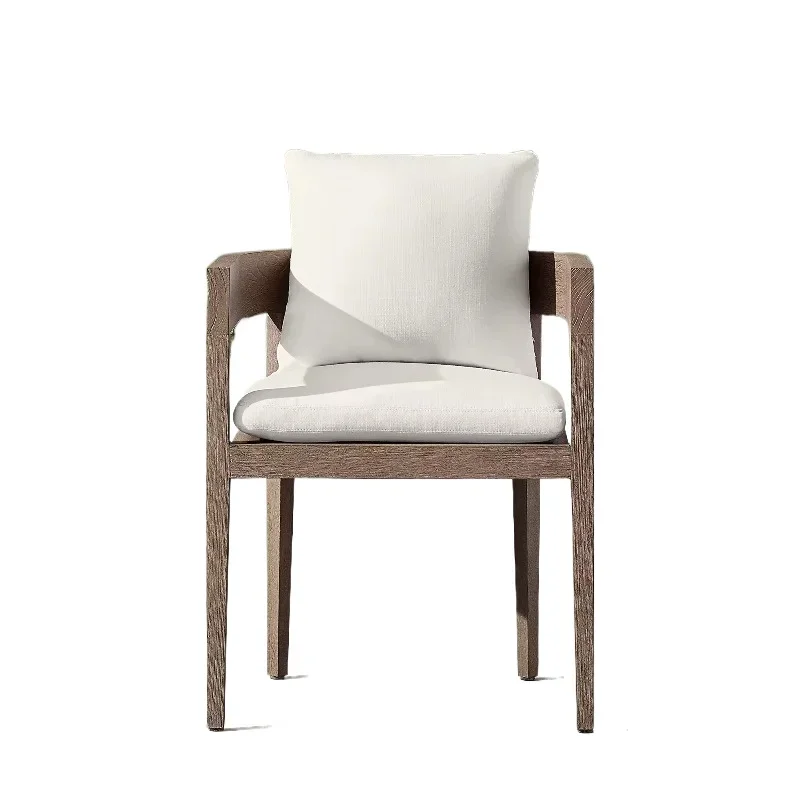 

Modern Outdoor Furniture Dining Chairs Hotel 10 Seats Solid Wood Teak Villa Garden Restaurant Table and Chair Set