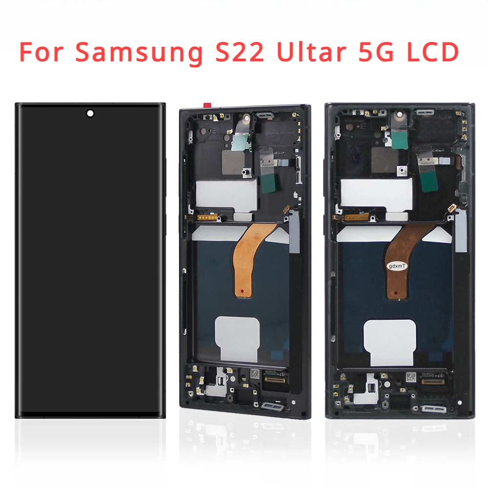 6.8''S22 Ultra For Samsung For Ori S908 S908B S908U S908W S908E LCD Display Touch Screen Digitizer Assembly Replacement