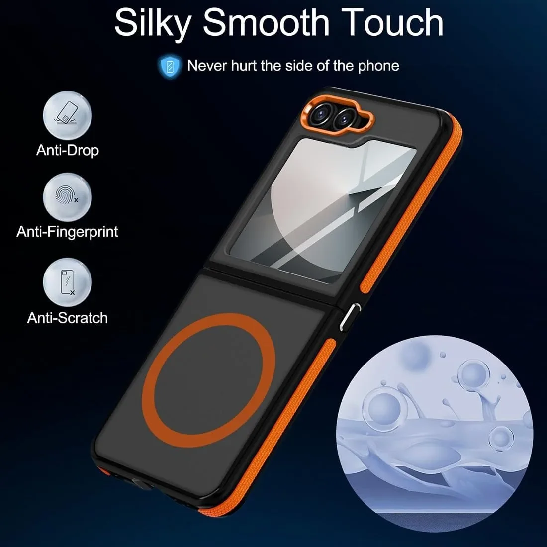 Business Matte for Magsafe Case for Samsung Galaxy Z Flip 7 6 5 ZFlip Flip6 Wireless Charging PC TPU Armor ZFlip7 ZFlip6 Cover