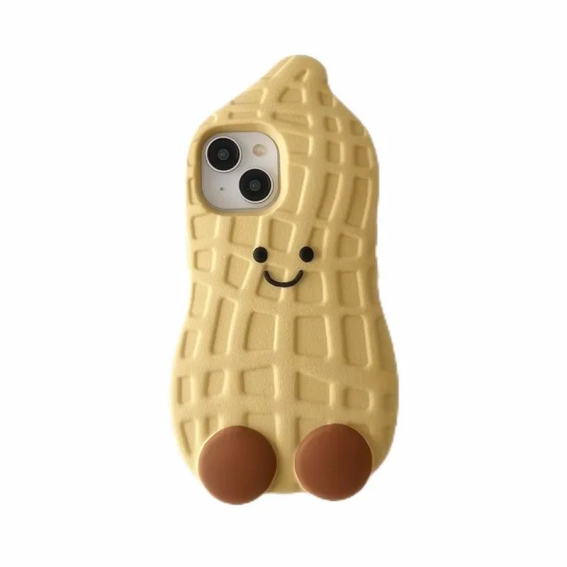 

Cute Cartoon Silicone Phone Case For iPhone 16 15 14 13 Pro Max Kawaii 3D Peanut Protective Cover For iPhone 16Pro 15Pro 14Pro
