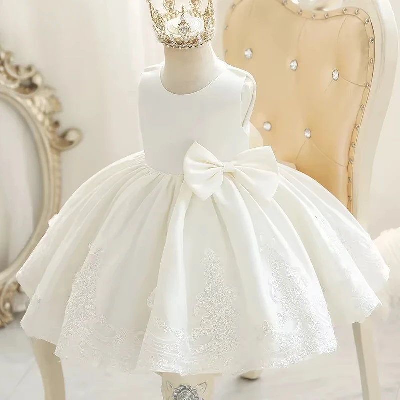 2026 Elegant Pink Girls Princess Dress for Birthdays Outfit Festive Weddings Flower Girl Gown Party Tutu Eid Clothes Performance
