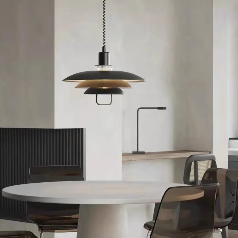 Luz de restaurante de diseño danés, barra nórdica, candelabro de platillo volador de PH retráctil de elevación estirable
