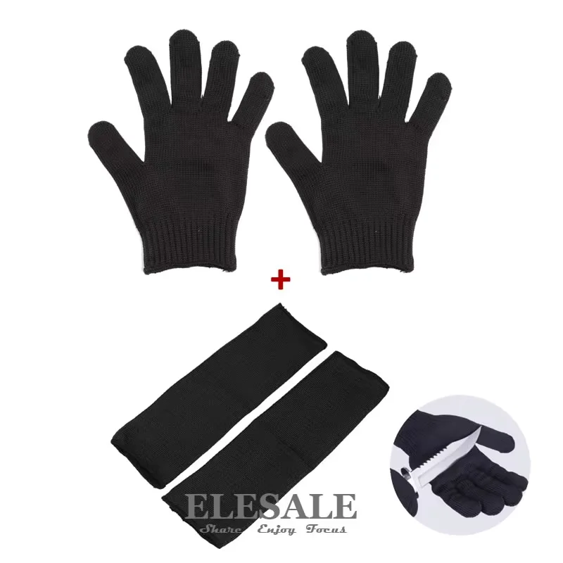 

1 Set Anti-Cut Protective Stainless Steel Wire Gloves And Arm Sleeves For Butcher Builder Gardener Cut-Resistant Working Safety