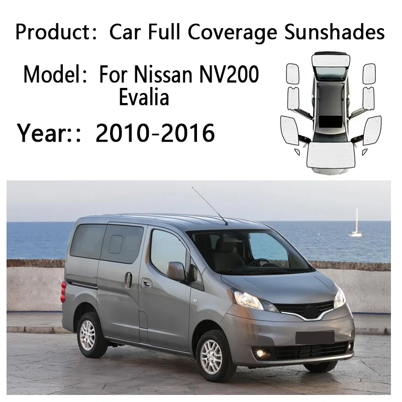 Sun Shades For Nissan NV200 Evalia Vanette 2010 2011-2016 Sunshade Full Cover Windshield Blackout Anti UV Visor Car Accessories