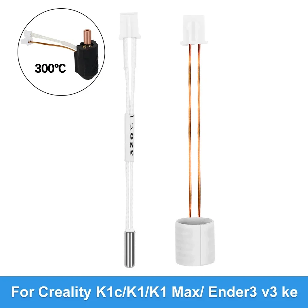 

Для Creality K1/K1C/K1 Max/Ender 3 V3 KE Hotend керамическая нагревательная трубка 24V60W 300 °C термодатчик высокая теплопроводность