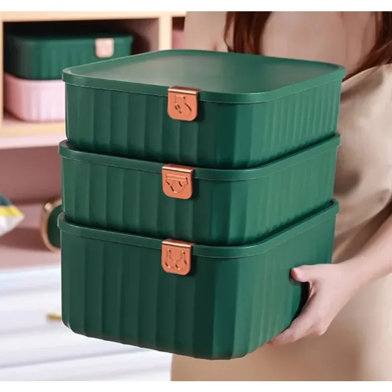 Underwear storage box with compartments and lids, combination bra, socks, underwear, household dormitory sorting and storage box