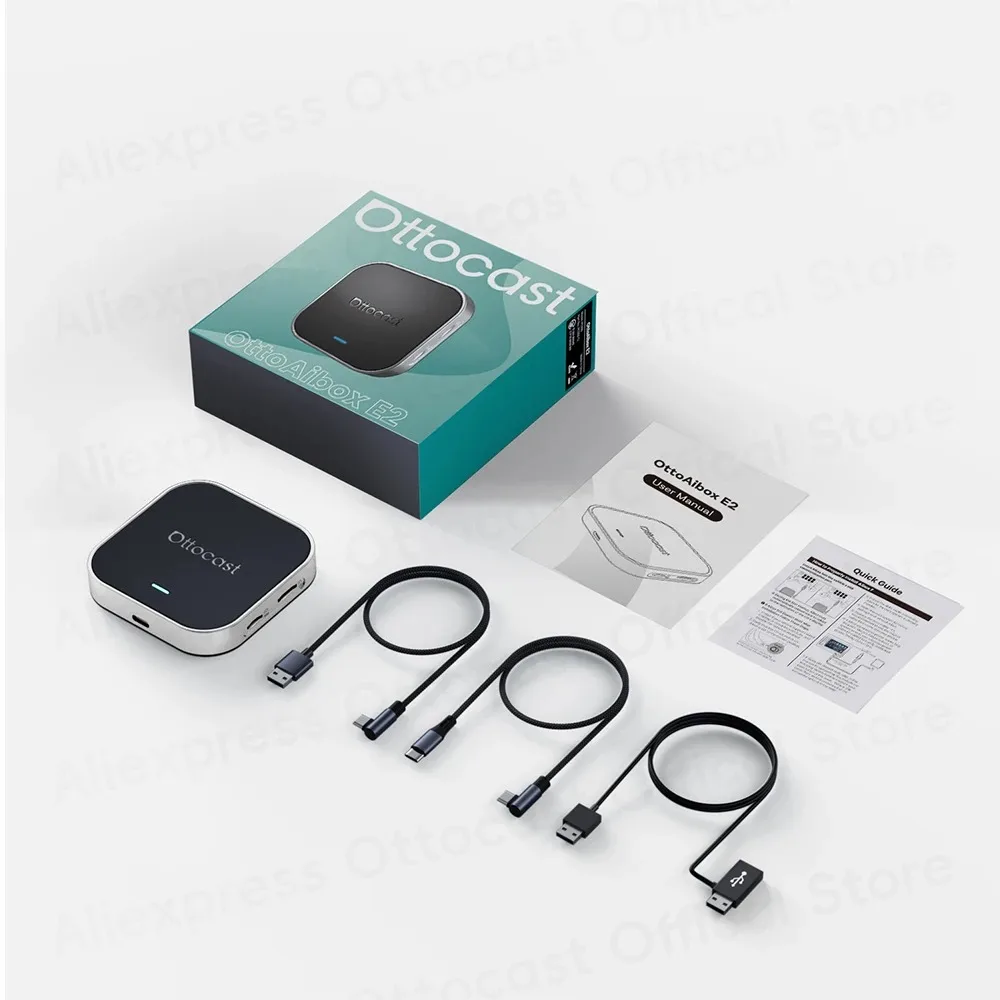 

OTTOCAST E2 Carplay AI Box Wireless Carplay Android Auto Adapter 8GB 128GB Netflix Youtube Video Box for Benz Audi Kia VW Toyota