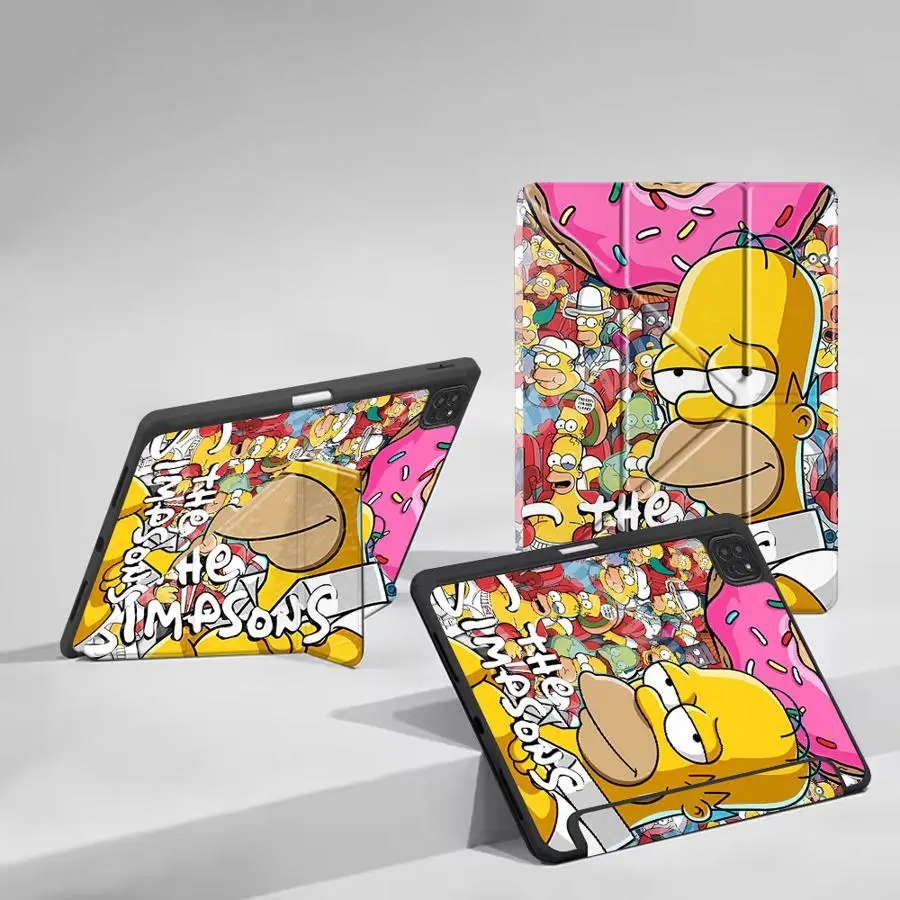 

Чехол-держатель для планшета с мультяшным принтом «Симпсоны» для iPad Pro 2025, Pro 11-го, 10-го, 9-го, 8-го, 7-го поколений, 12.9 дюймов, Air 4, 5, M3, M2, 1, 2, M4, 11 дюймов