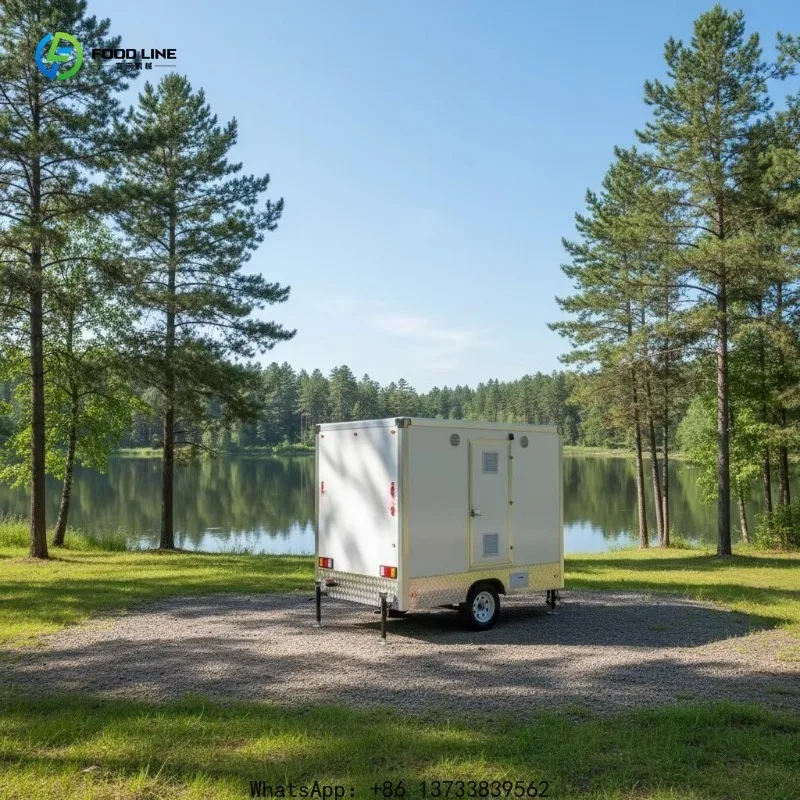 Customized Portable Toilet Trailer Mobile Toilets With Septic Tank For Elderly Use
