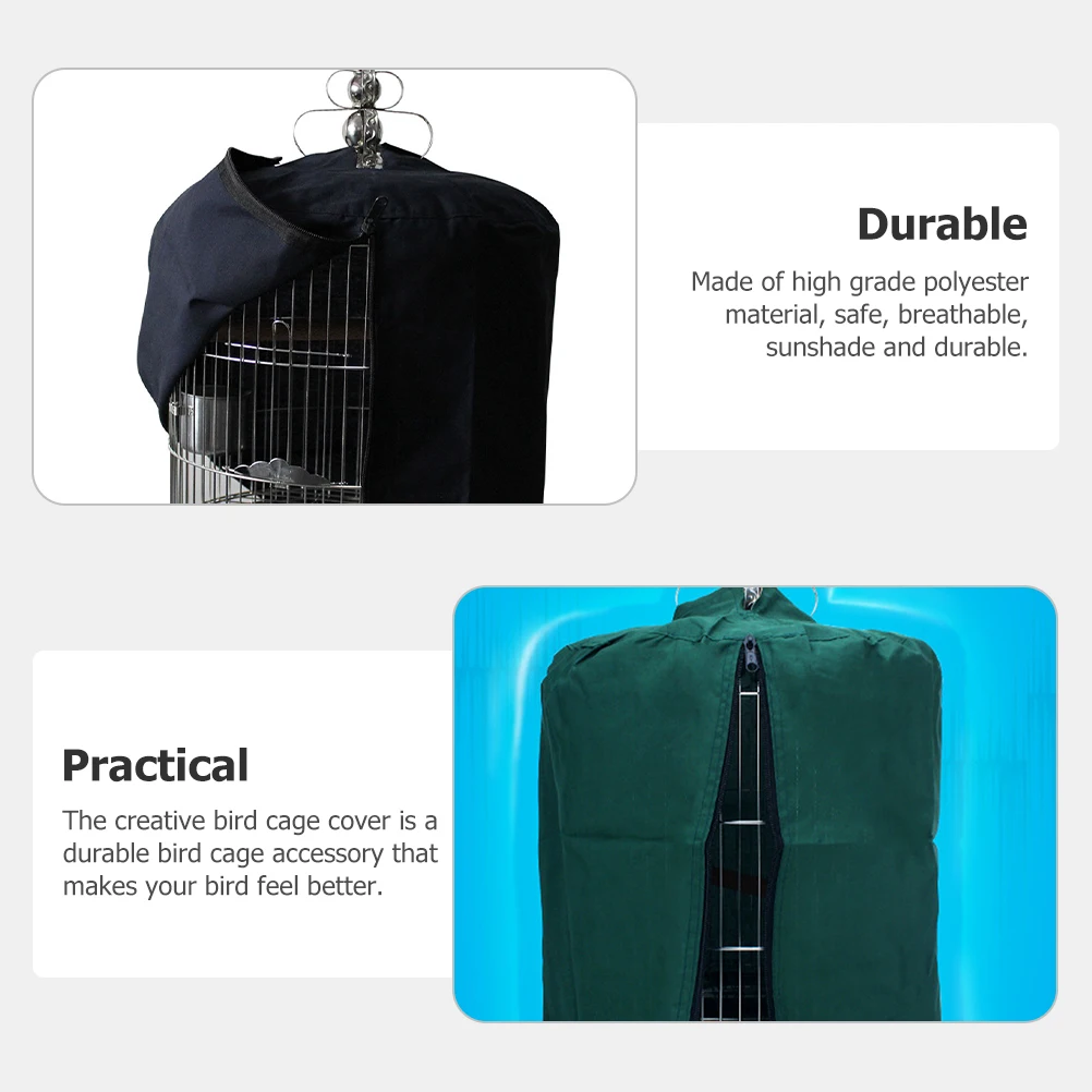 

Round Bird Cage Cover Light Blocking Small Parrot Netting Polyester Accessories Durable Windproof Rainproof Sunshade Breathable