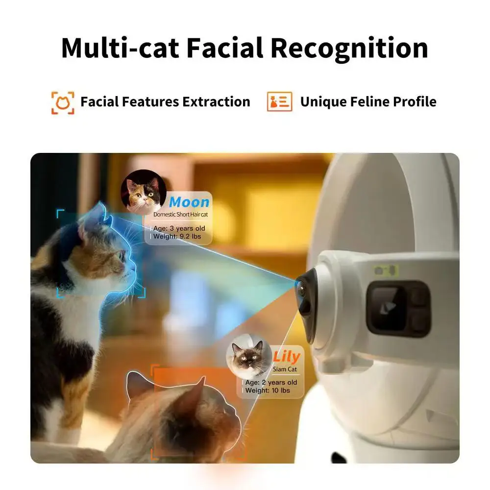 Bild 3: PETKIT Purobot Ultra Neueste 180-Grad-Kameramonitoring Selbstreinigende automatische Verpackung Internationale Version Katzentoilette