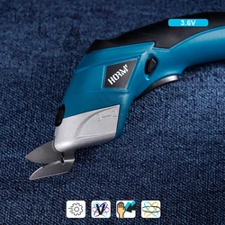 3.6V Cordless Electric Scissors 2 Blades USB Rechargeable Cutting Tools for Sewing Shear Cutter Fabric Cloth Carpet PVC Leather