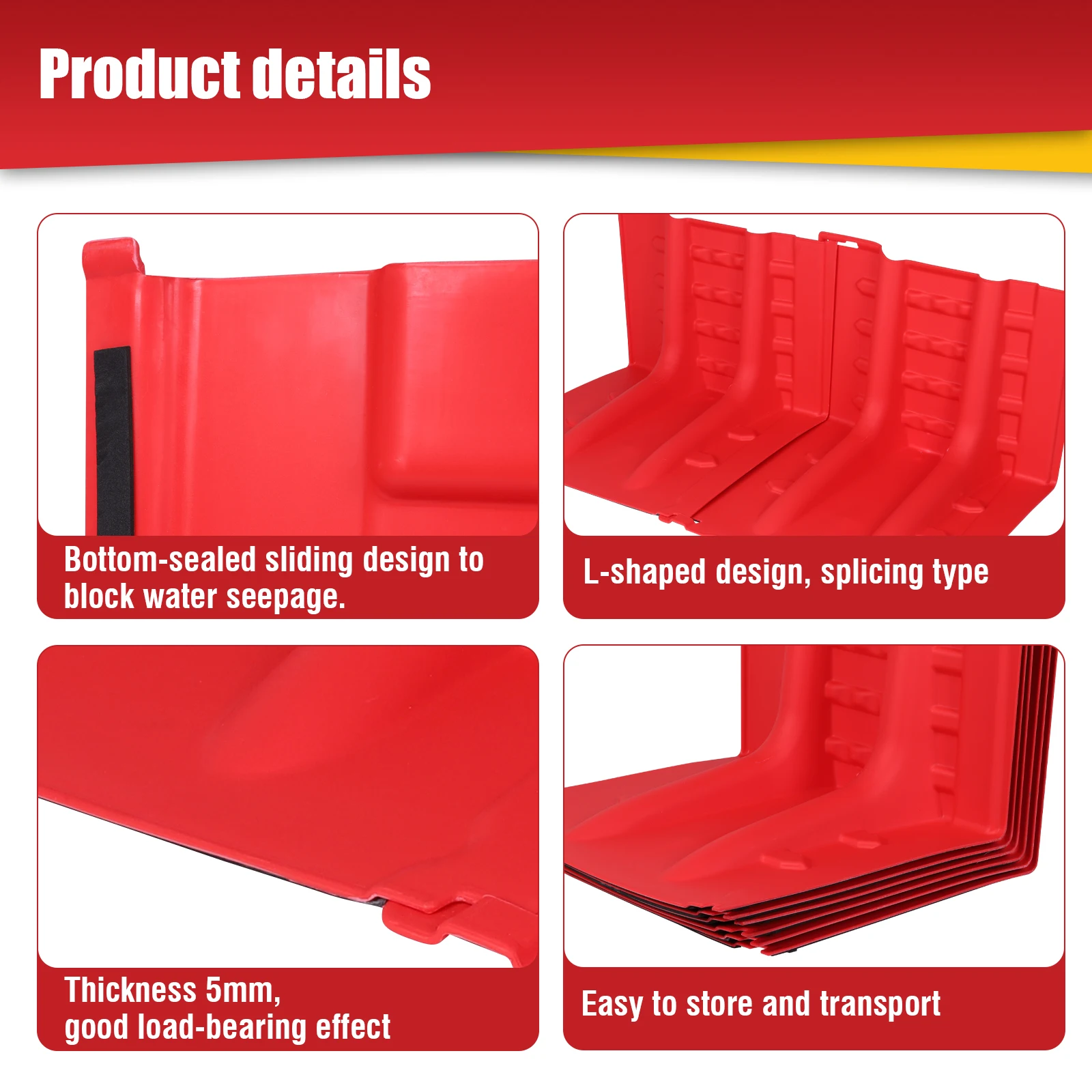 52 سنتيمتر 6 قطعة حاجز الوقاية من الفيضانات انفصال سريعة نشر لوحة حماية مقاومة للماء لخدود تحويل النهر الطرق السريعة #2