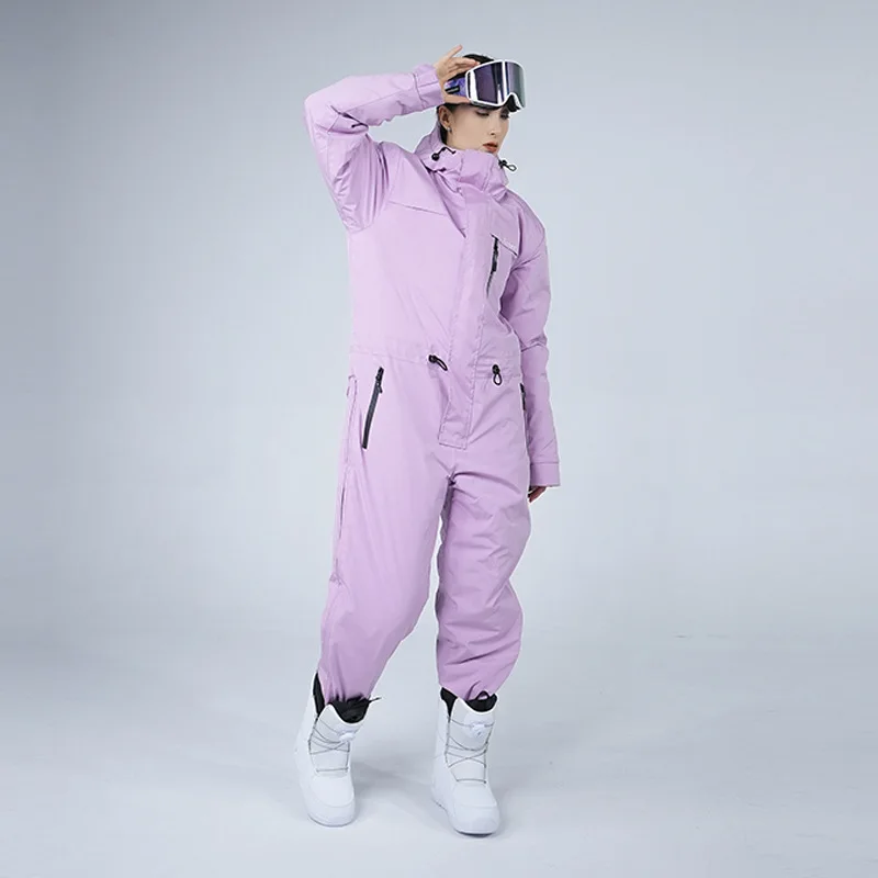 

Women's Thickened Warm Waterproof Windproof Ski Jacket Outdoor Integrated Winter Clothing for Riding Fishing Cold Proof