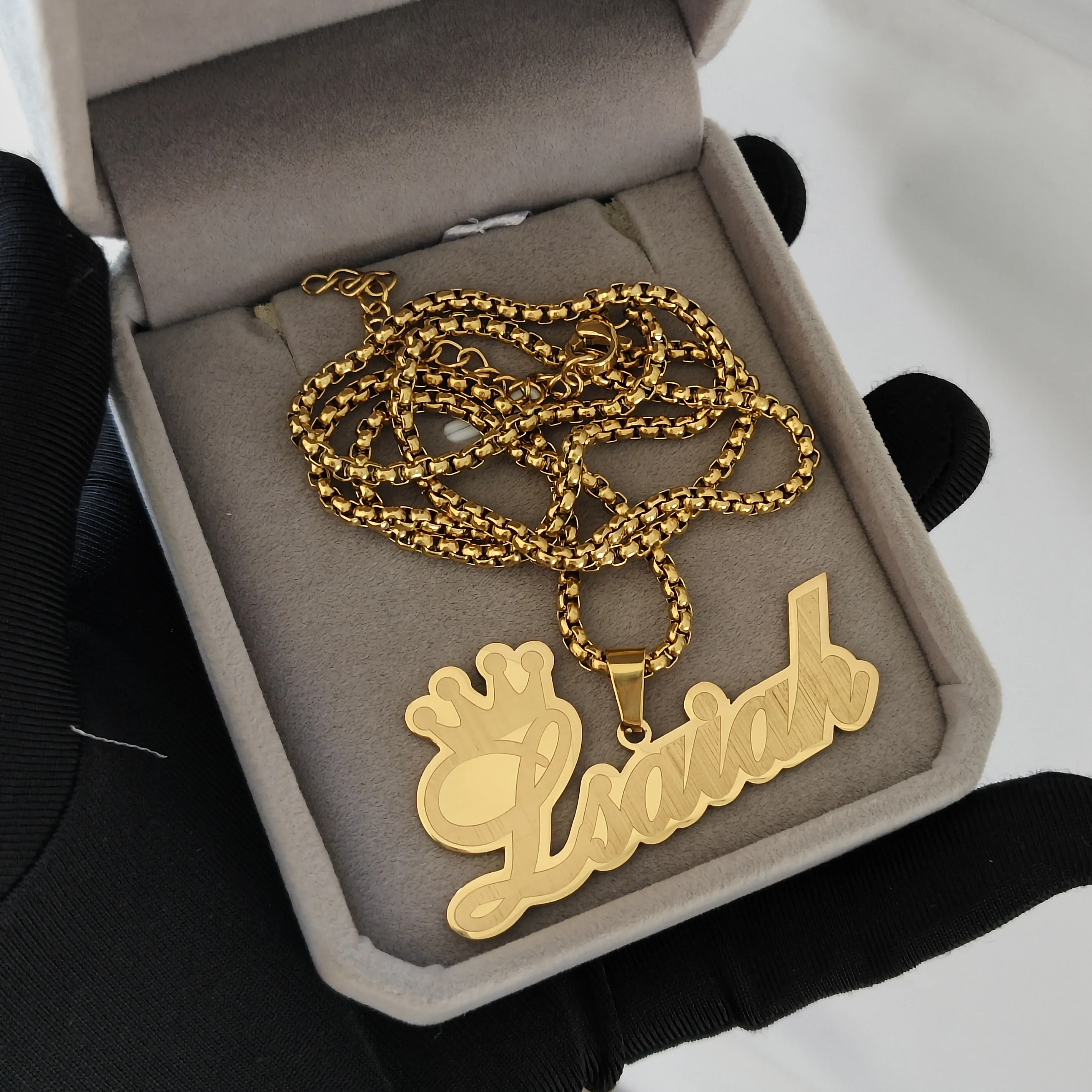 DHQH جديد بالجملة اسم شخصي قلادة مخصصة رسالة/شعار قلادة هدية عيد الحب مبيعات المصنع مباشرة #5