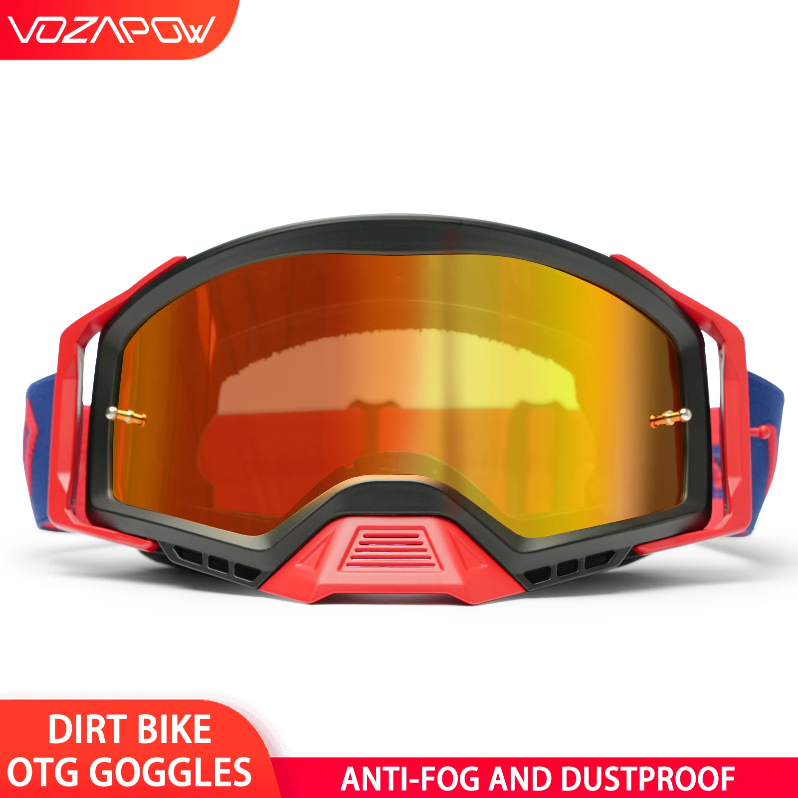 Vozapow Motocross Glasses Motorcycle Sunglasses Man MTB Mask Windproof Safety Protection Skiing Cycling Racing Off-Road Goggles