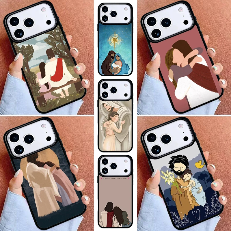 

Чехол для телефона Jesus Couple Amen Cruz Amor для iPhone 16e 15 14 13 12 17 Pro Max Plus Air 17pro Cover Coque