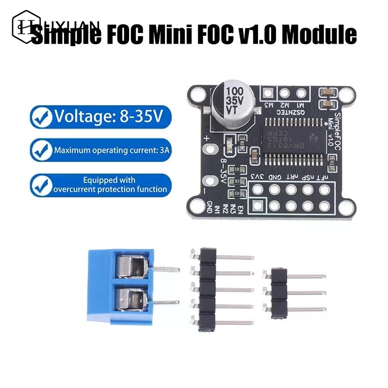 【W】Simple FOC Mini DRV8313 Module DC Brushless Motor Driver Board SVPWM Control DC 8-35V
