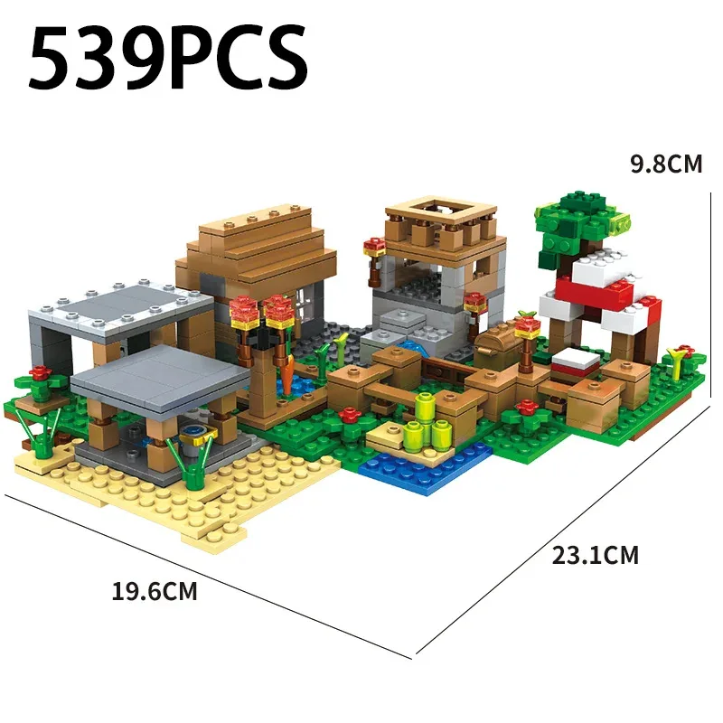 

My Creative World Village Puzzle Education DIY Game Farm Hut Village Building Blocks Compatible Toys Birthday Gift