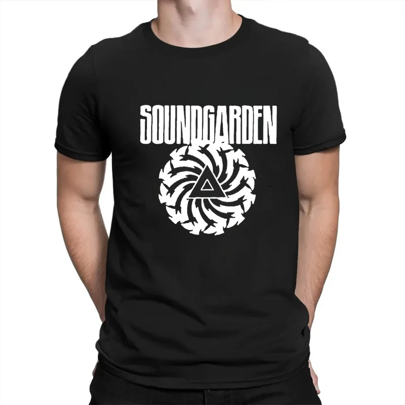 80's retro Soundgarden American rock band Pattern Casual fashion Hip hop summer all-purpose crewneck T-shirt for men and women