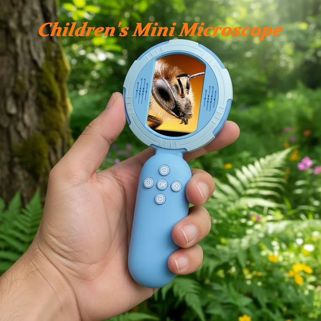 

Дети держится увеличительными очками, портативными микроскопами, 2-дюймовыми экранами и светодиодной подсветкой. увеличительное стекло