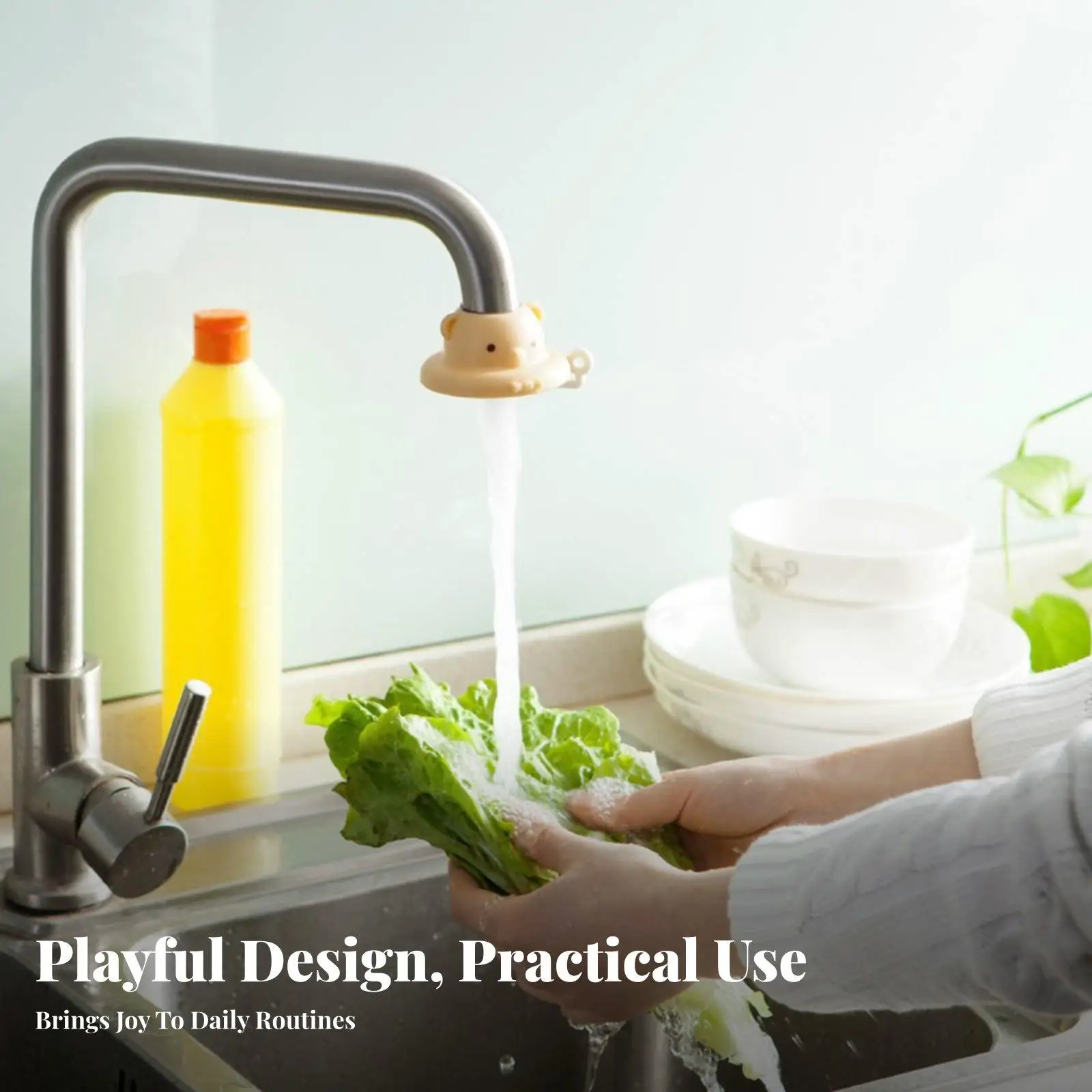 Playful Cartoon Faucet Sprayer for Sink with Switchable Spray and Stream Modes Water Efficient Kitchen Bathroom Accessory