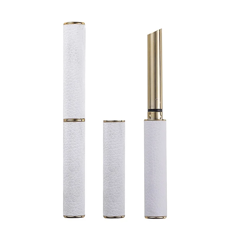 Empty 3.5g Lipstick Tube PU White Gold Lip Balm Containers Cosmetic Containers Wholesale Packaging Glue Stick Lipstick Bottle